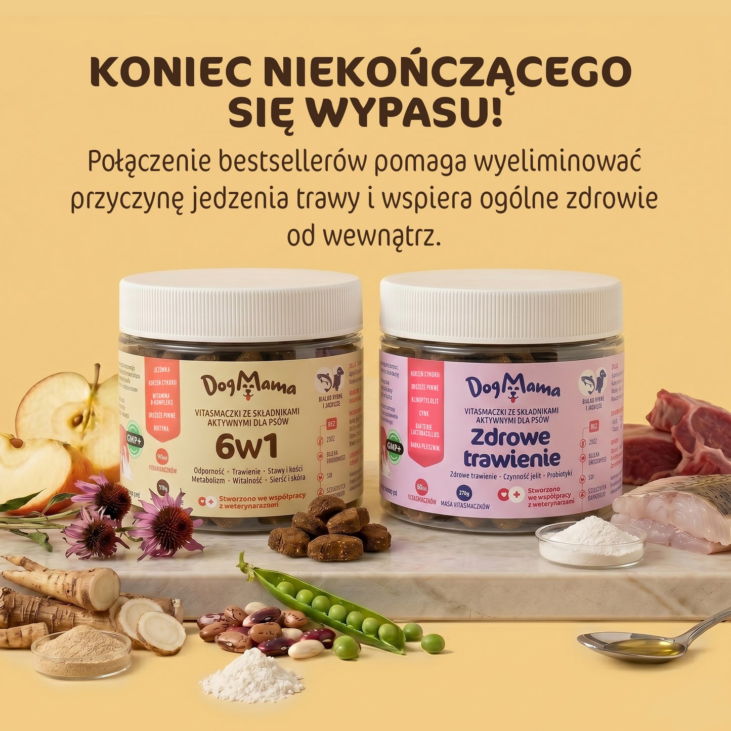 Zestaw stop jedzeniu trawy